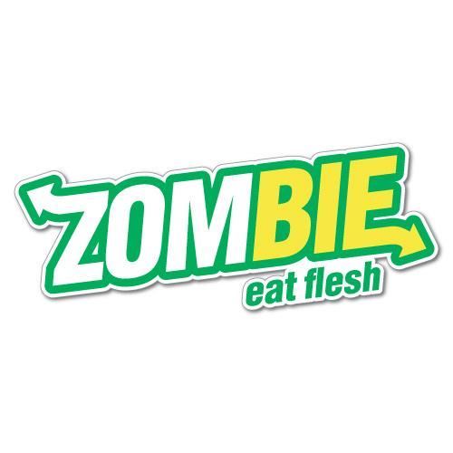 Zombie Eat Flesh Sticker | eBay