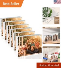 8x10 Acrylic Frames 6 Pack, 20mm Thicker Frameless Clear Picture Frames, Doub...