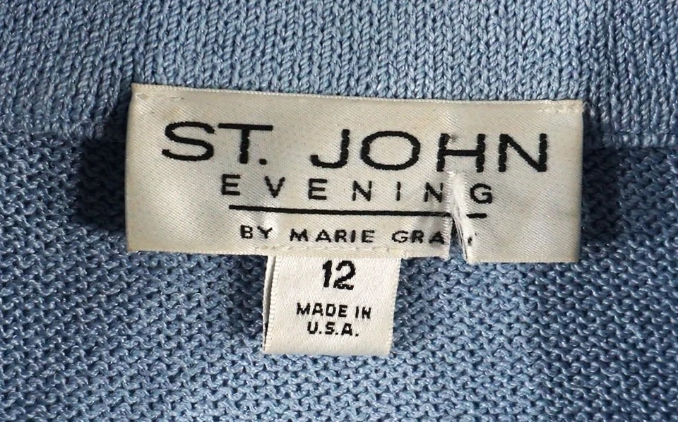 JAQUETA FEMININA ST JOHN MALHA BOTÃO DECORAÇÃO AZUL TAMANHO 12 - Imagem 4 de 4