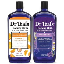 Dr Teal's Foaming Bath with Pure Epsom Salt, Vitamin C  Sleep Blend, 34 fl oz 