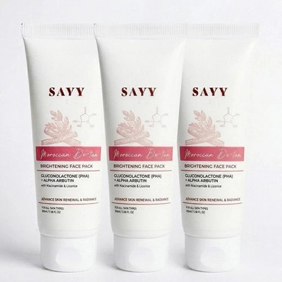 SAYY Moroccan DeTan Brightening Face for Advance Skin Renewal Clay mask - 100gm