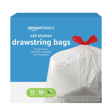 Flextra Tall Kitchen Drawstring Trash Bags, Fresh Scent, 13 Gallon, 90 Count