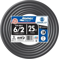 25 ft. 6/2 Stranded Romex SIMpull CU NM-B W/G Wire