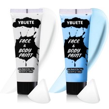 2Pcs Face Body Paint, Professional 2.02 Fl Oz Pack of 2 , White Light Blue