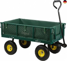 Zelsius Bollerwagen | 350 kg Tragkraft, 105 Liter | Grün/Gelb | Gartenkarre, 