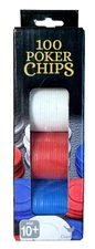 Cardinal 100 Poker Chips Red White And Blue Casino Card Board Games Pieces 10+