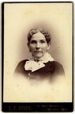 Cabinet Card Circa 1880s T.P. Stiff Old Lady in Dress Brockton Mass