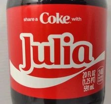 Share A Coke With Julia 2025 Personalized Coca-Cola Limited Edition Coke Bottle