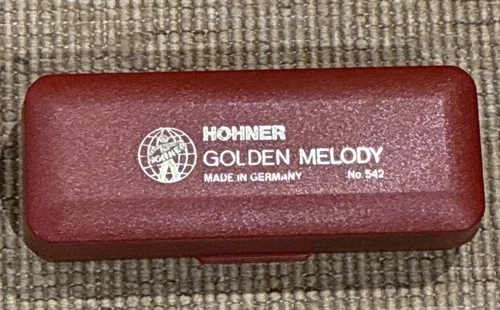 Hohner Golden Melody Harmonica No 542 Key of C with Case Vintage Made in Germany
