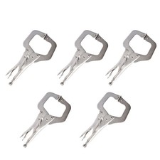 Adjustable 11" Locking C Clamp Pliers Grip w/ Swivel Pad Vise Jaws 5 Pcs