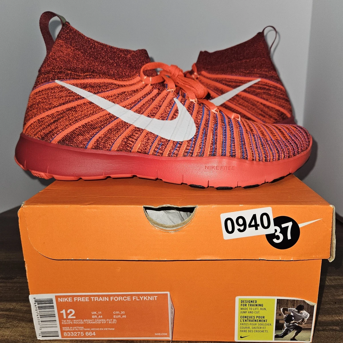 Nike Free TR Force Flyknit Mens Size 10 Training Shoes Sneakers Red 833275-616 Nike Free Train Force Flyknit Training Shoes | Mercari main image 2