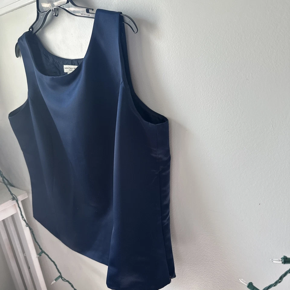 Amanda Smith Womans Suits 18W PLUS SZ VEST TOP NAVY Sleeveless - Image 3 of 4