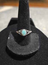 Sterling Silver/Turquoise Filigree Ring Size 8.5