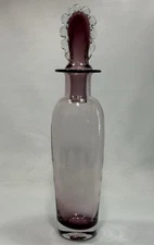 9229S ~ BLENKO GLASS ORCHID DECANTER ~ 1992 One Year Only ~ HANK ADAMS Excellent