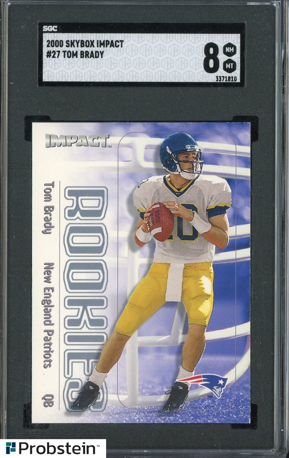 2000 Skybox Impact #27 Tom Brady New England Patriots RC Rookie SGC 8 NM-MT