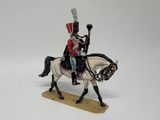 French Hussar musicians mounted trumpeters/ Battle of Waterloo/ Napoleonic War