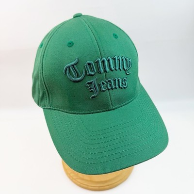 NWT Tommy Jeans Hilfiger Green Hat Cap Spell Out Strapback