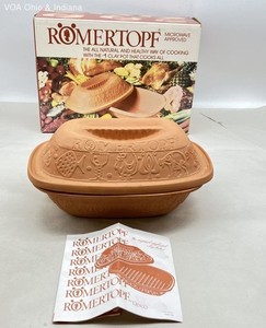 Romertopf Unglazed Clay Baker Cooker #111 4-6 lb Capacity Vintage Reco