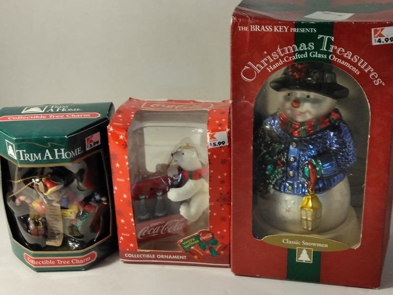 Vintage KMart Christmas Ornaments lot of 3 in original boxes