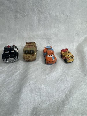 Disney Pixar Cars Mini Racers Lot Of 4 Lightning McQueen, Sheriff, Ryan Laney