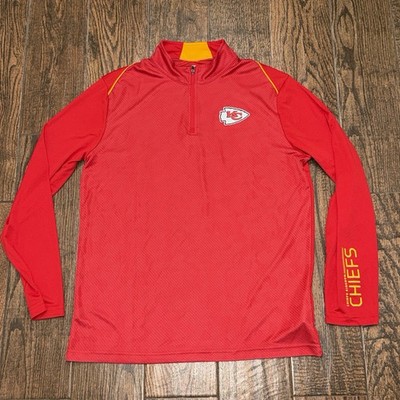 Kansas City Chiefs Mens NFL Team Apparel Performance LongSleeve 1/4 Zip Shirt LG