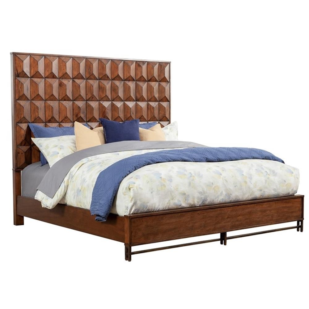 Origins by Alpine Trig Queen Wood Panel Bed in Antique Brown