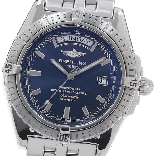 BREITLING Head wind A45355 Day date Navy Dial Automatic Men