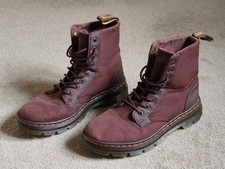 Dr. Martens Combs Nylon Combat Ankle Boots UK Size 7 Brown / Burgundy, Military