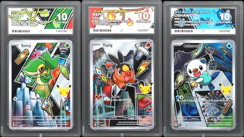 Pokémon Snivy Tepig Oshawott ACE 10 Sequential Set Black Star Promo Perfect Subs