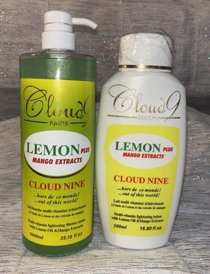 Cloud Nine Lemon Plus Body Wash & Multivitamin Lightening Lotion 1000ml, 500ml