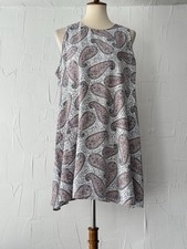 Old Navy XL Ivory Paisley Shift A-Line Knee Length Dress Slvless Lined Casual