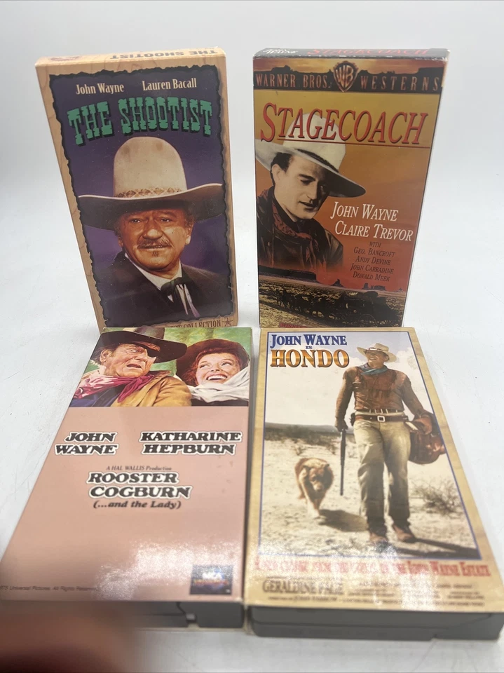 Lot of 10 VHS John Wayne Western Classic Movies Tapes Foto 3 de 4
