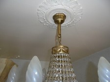 Lustre Plafonnier Cristal Verre Shabby Chic Antique Montgolfière Doré - PALAZZO INT