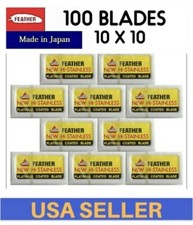100 Feather Shaving Razor Blades Stainless Double Edge Original Made in Japan