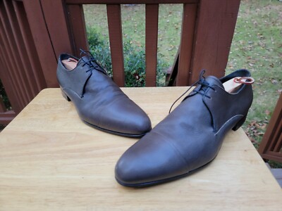 Italian Made Gray Giorgio Armani Cap Toe Pebbled Leather  display picture 2