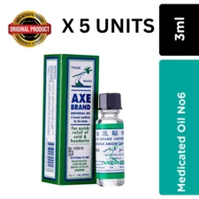 5X Axe Brand Universal Oil Eases Stomach Discomfort Bloating Indigestion 3mL