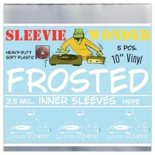 5 Sleeves - 3.5mil Frosted for 78rpm 10" Vinyl Record Thick Plastic Inner Outer