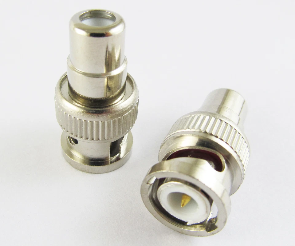 20pcs BNC Male To RCA Female Jack Straight CCTV Connector Adapter Nickel Plated - Image 3 of 4