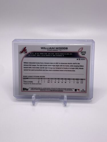 2022 Topps Chrome Update Purple Refractors #USC55 William Woods Atlanta Braves - Picture 2 of 2