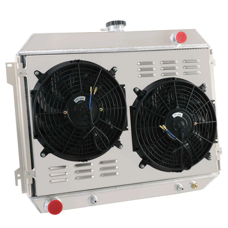 3 Row Aluminum Radiator+Shroud Fan Kits For 1968-1973 1970 Plymouth Road Runner - Image 3 of 4