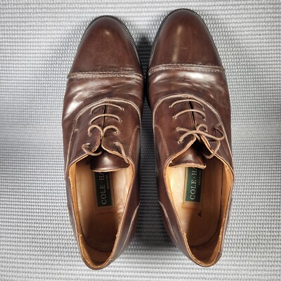 Cole Haan Oxford Cap Toe Men\'s Size 10D Brown Leather Lace Up Dress Shoes 13850 Cole Haan Oxford Cap Toe Mens Size 10D Brown Leather Lace Up  main image 2
