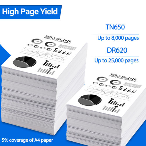 3PK TN650 Toner Nero + 1PK DR620 Unità Batteria per Brother DCP-8050DN DCP-8080DN - Foto 3 di 23