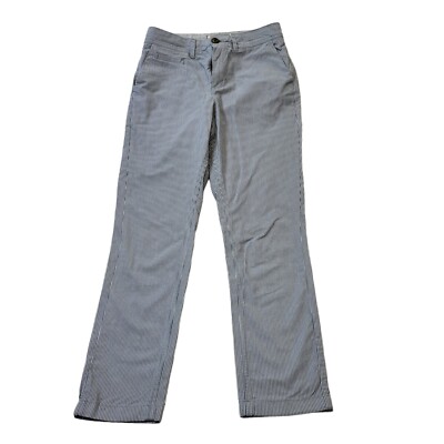 Fat Face grau gestreifte Hose schmal gerade UK Damen 8 W26 L28 F916