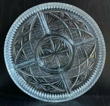 Glass 5 Part Divided Relish Veggie Serving Tray Round 9"