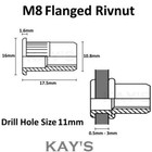 RIVNUTS NUTSERTS RIVET NUTS STEEL ALUMINIUM OR STAINLESS M3 M4 M5 M6 M8 M10 M12