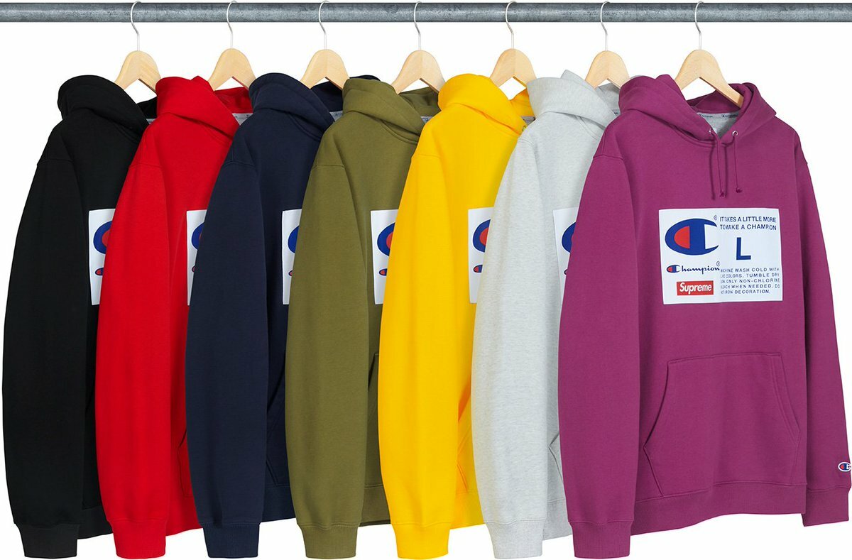 SUPREME X CHAMPION LABEL BOX LOGO BOGO PULLOVER HOODIE FW18 SUPREME X CHAMPION LABEL BOX LOGO BOGO PULLOVER HOODIE FW18
