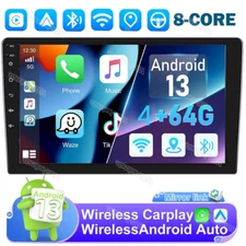 8-core 4+64GB Android 13 Car Radio Stereo 10" inch IPS Touch Screen GPS Carplay