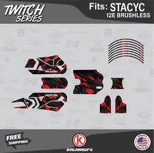 Graphics Kit for STACYC 12E Brushless Electric Bike (All Years) Twitch - Red