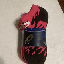 ASICS Youth Lo Cut Socks, black, pink and purple streak pattern, polyester,