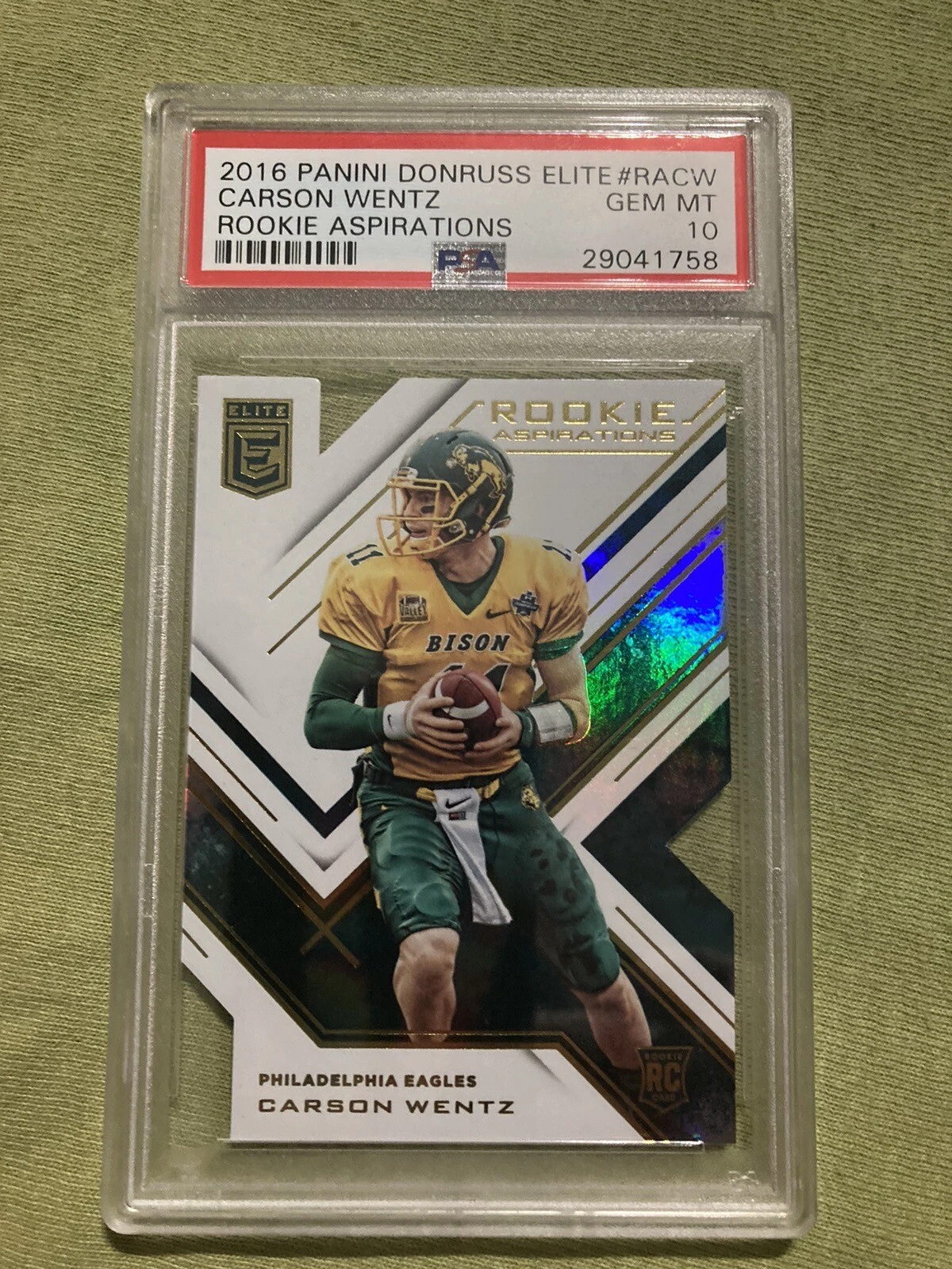 Carson Wentz Panini Donruss Elite Rookie Aspirations #RACW Base